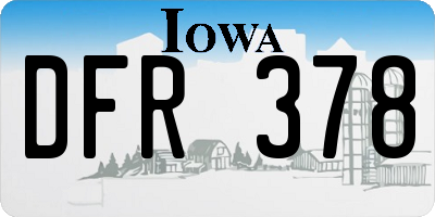 IA license plate DFR378