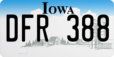IA license plate DFR388