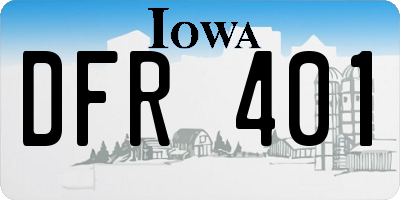 IA license plate DFR401