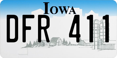 IA license plate DFR411