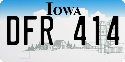 IA license plate DFR414