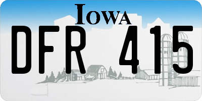 IA license plate DFR415