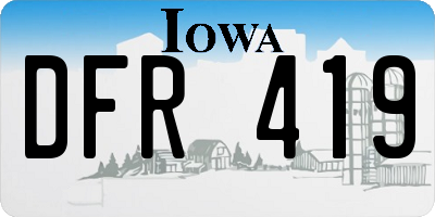 IA license plate DFR419