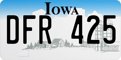 IA license plate DFR425