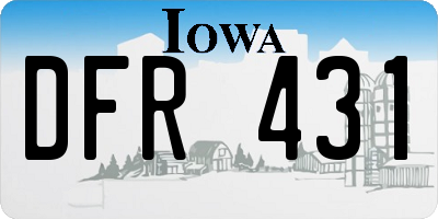 IA license plate DFR431
