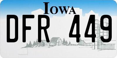 IA license plate DFR449