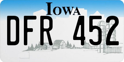 IA license plate DFR452