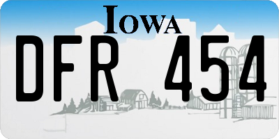 IA license plate DFR454