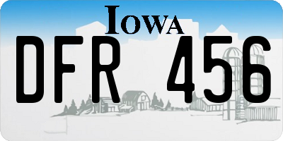 IA license plate DFR456