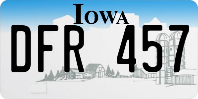 IA license plate DFR457
