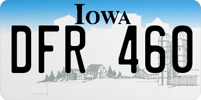 IA license plate DFR460