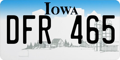 IA license plate DFR465