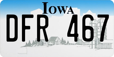 IA license plate DFR467