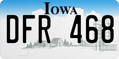 IA license plate DFR468