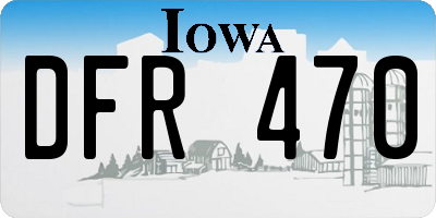 IA license plate DFR470