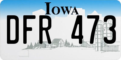 IA license plate DFR473