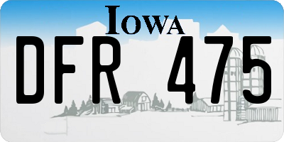 IA license plate DFR475