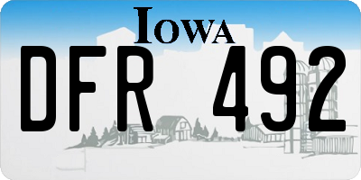IA license plate DFR492