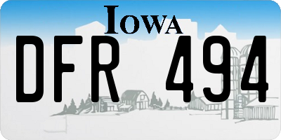 IA license plate DFR494