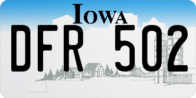 IA license plate DFR502