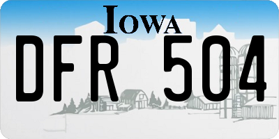 IA license plate DFR504