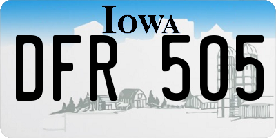 IA license plate DFR505