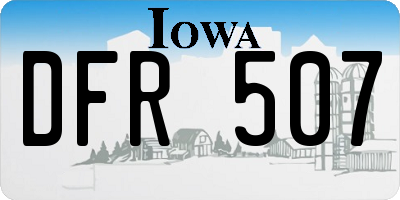 IA license plate DFR507