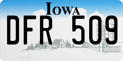 IA license plate DFR509