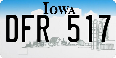 IA license plate DFR517