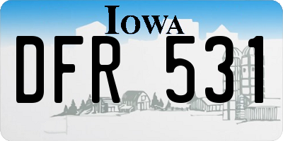 IA license plate DFR531