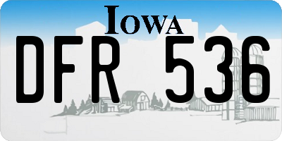 IA license plate DFR536