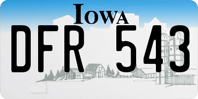 IA license plate DFR543