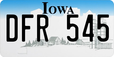 IA license plate DFR545