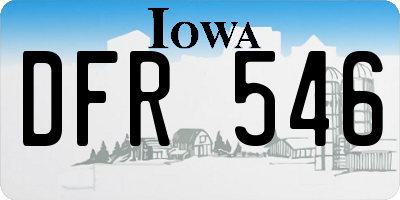 IA license plate DFR546