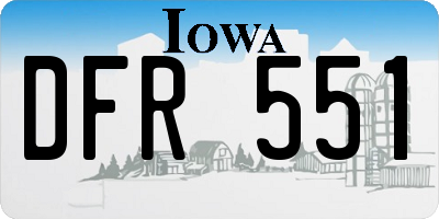 IA license plate DFR551