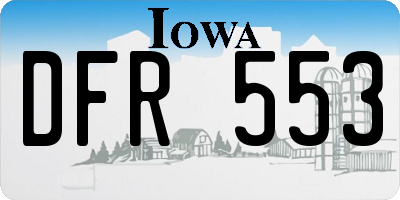 IA license plate DFR553
