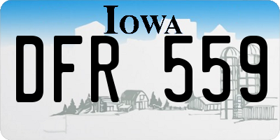 IA license plate DFR559