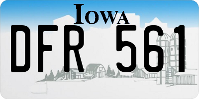 IA license plate DFR561