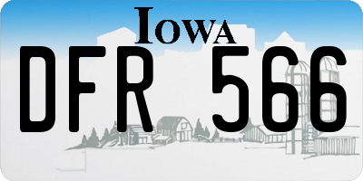 IA license plate DFR566