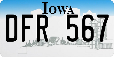 IA license plate DFR567