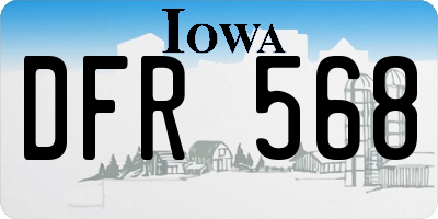 IA license plate DFR568