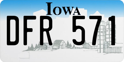 IA license plate DFR571