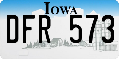 IA license plate DFR573