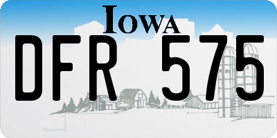 IA license plate DFR575