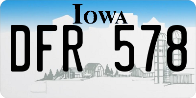 IA license plate DFR578
