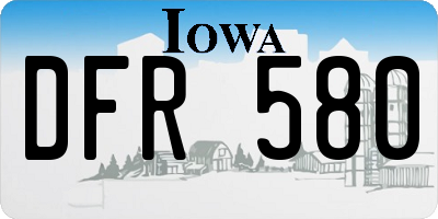 IA license plate DFR580