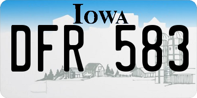 IA license plate DFR583