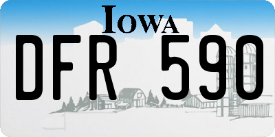 IA license plate DFR590
