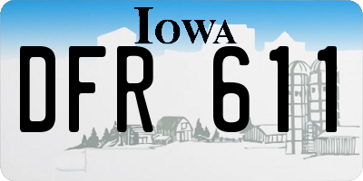 IA license plate DFR611