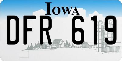 IA license plate DFR619